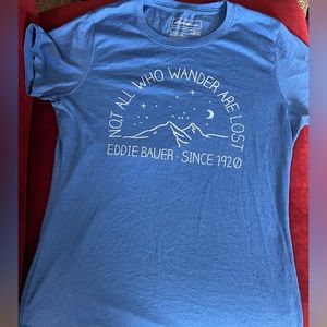 Eddie Bauer Not All Who Wander are Lost t shirt size XL Royal Blue